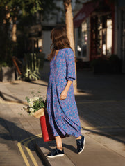 Naomi blue petal print dress