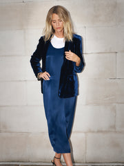 New May Silk Blend Velvet Jacket - Midnight