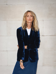 New May Silk Blend Velvet Jacket - Midnight