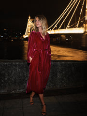 Freya silk blend velvet dress - Hot Pink