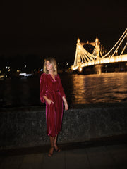 Freya silk blend velvet dress - Hot Pink