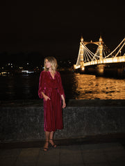 Freya silk blend velvet dress - Hot Pink