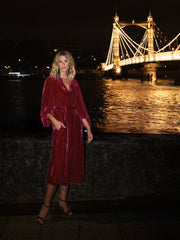 Freya silk blend velvet dress - Hot Pink