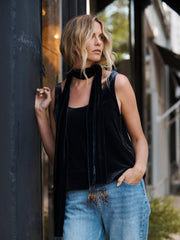 Violet silk blend velvet vest - Carbon