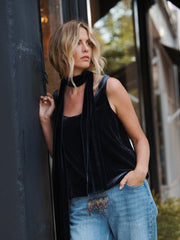 Violet silk blend velvet vest - Carbon