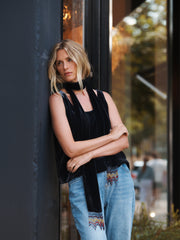 Violet silk blend velvet vest - Carbon