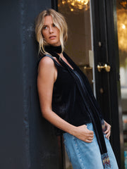 Violet silk blend velvet vest - Carbon
