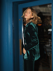 New May silk blend velvet jacket - Forest