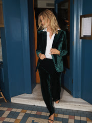 New May silk blend velvet jacket - Forest
