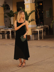 Simona silk blend velvet dress - Forest