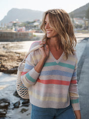 Sydney cashmere V-Neck striped sweater