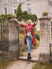 Jodie painted floral cotton velvet jacket