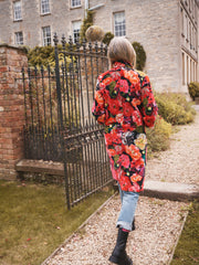 Jodie painted floral cotton velvet jacket