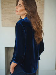 Chiara silk blend velvet shirt - Midnight