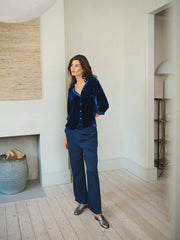 Chiara silk blend velvet shirt - Midnight