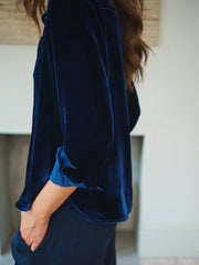 Chiara silk blend velvet shirt - Midnight