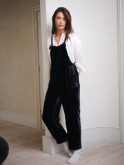 Camster silk blend velvet dungaree - Carbon