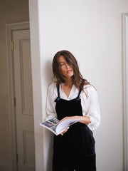Camster silk blend velvet dungaree - Carbon