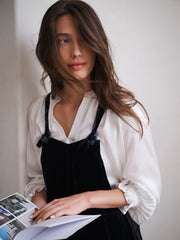 Camster silk blend velvet dungaree - Carbon