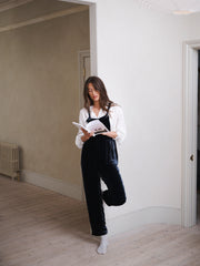 Camster silk blend velvet dungaree - Carbon