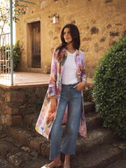 Anastasia linen etched flowers coat