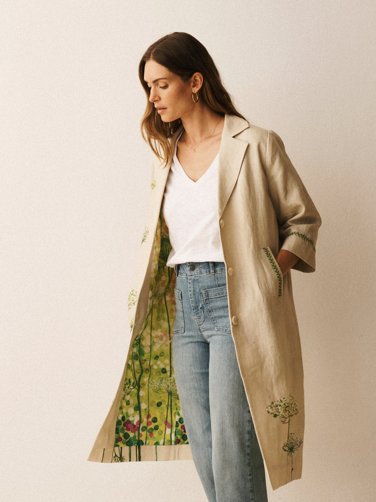 Anne Linen Embroidered coat | Luxury Summer Coat | BOYD X NRBY