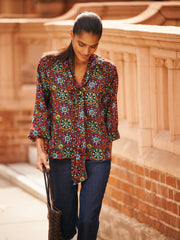Aubree silk kaleidoscope top