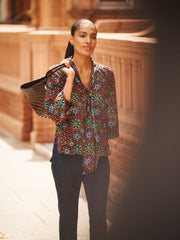 Aubree silk kaleidoscope top