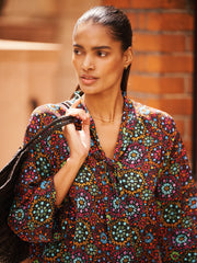 Aubree silk kaleidoscope top