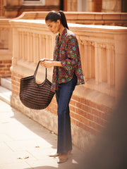 Aubree silk kaleidoscope top