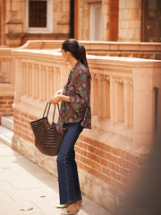 Aubree silk kaleidoscope top