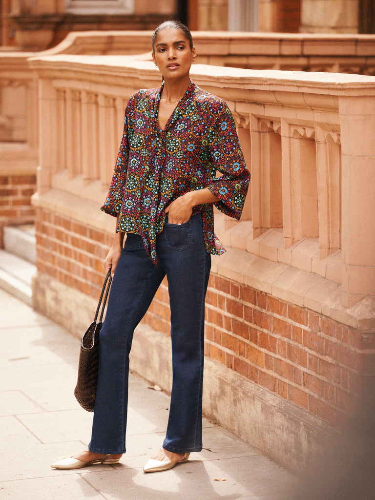 Aubree Silk Kaleidoscope Top | NRBY Clothing