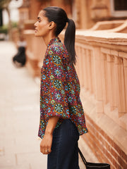 Aubree silk kaleidoscope top