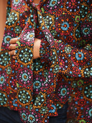 Aubree silk kaleidoscope top