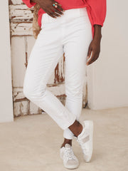 Colette cotton stretch trouser - White