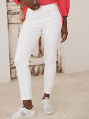Colette cotton stretch trouser - White