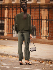 Bailey silk blend velvet bomber jacket - Khaki