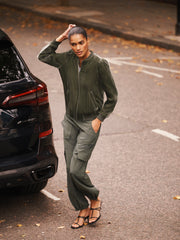 Bailey silk blend velvet bomber jacket - Khaki