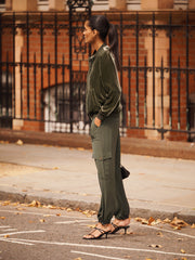 Becca silk cargo pant - Khaki