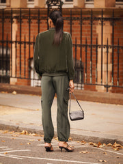 Becca silk cargo pant - Khaki