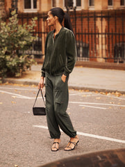 Becca silk cargo pant - Khaki