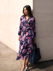 Beth blurred block print dress