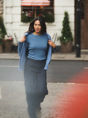 Billie cotton stripe t-shirt - Light Blue & Denim Blue