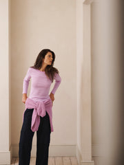 Billie cotton stripe t-shirt - Pink Sorbet & White