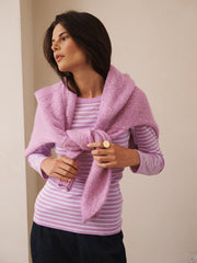 Billie cotton stripe t-shirt - Pink Sorbet & White