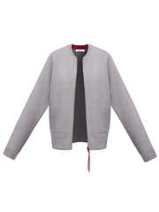 Bailey cotton cashmere bomber jacket - Silver grey / Pink