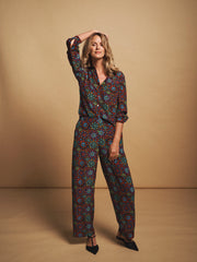 Thea silk kaleidoscope trouser