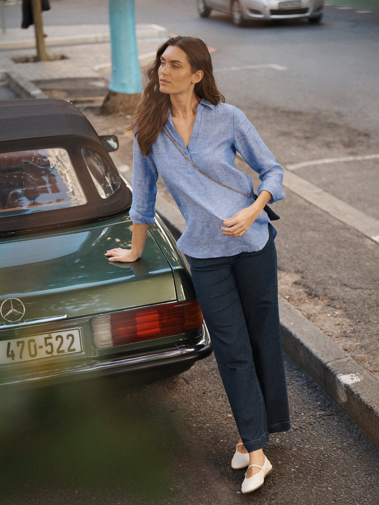 【mnem】Fishbone Ash Wide Denim mnem】Fishbone Ash Wide Denim Ash denim wide leg jean - Dark