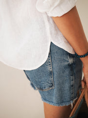 Comporta linen floral embroidered shirt - White