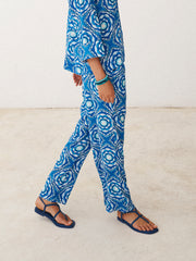 Thea silk tile print trouser
